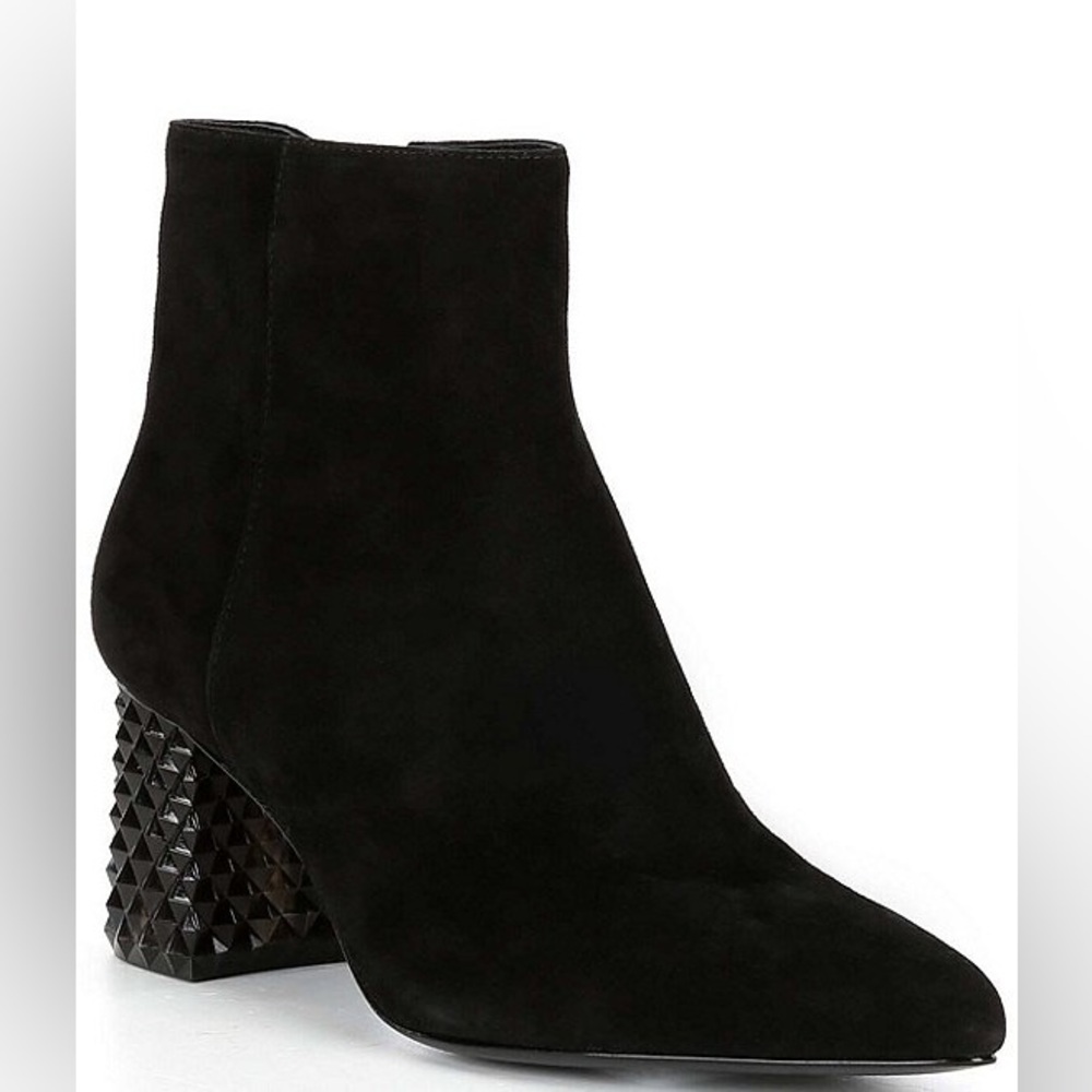 NEW‼️Antonio Melani Kinsley Suede Molded Lucite Heel Booties Sz. 8.5 M
